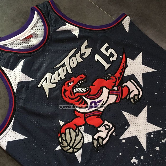 Camiseta Toronto Raptors Vince Carter NO 15 Independence Day Mitchell & Ness Negro